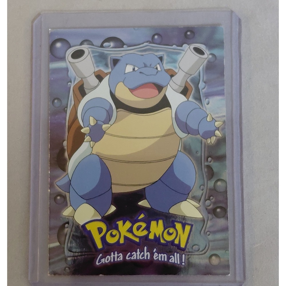 1999 Topps Pokemon Blastoise E9 Rainbow Holo Foil Blue Logo Movie Evolution